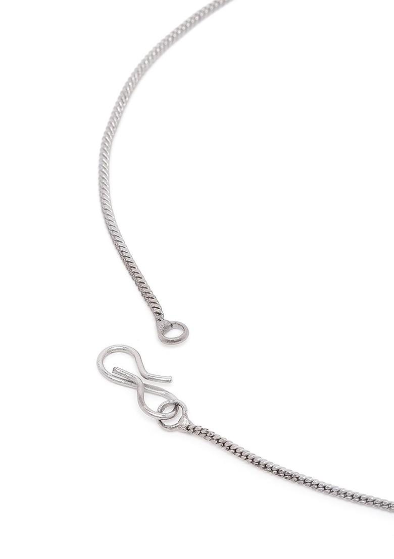 White Studded Rhodium Plated Pendant