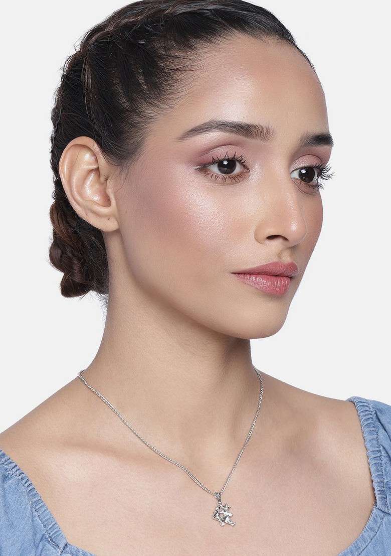 Silver Solid Jewellery Chain And Pendant - Indya