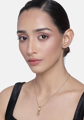 Gold Solid Gold Plated Chain And Pendant