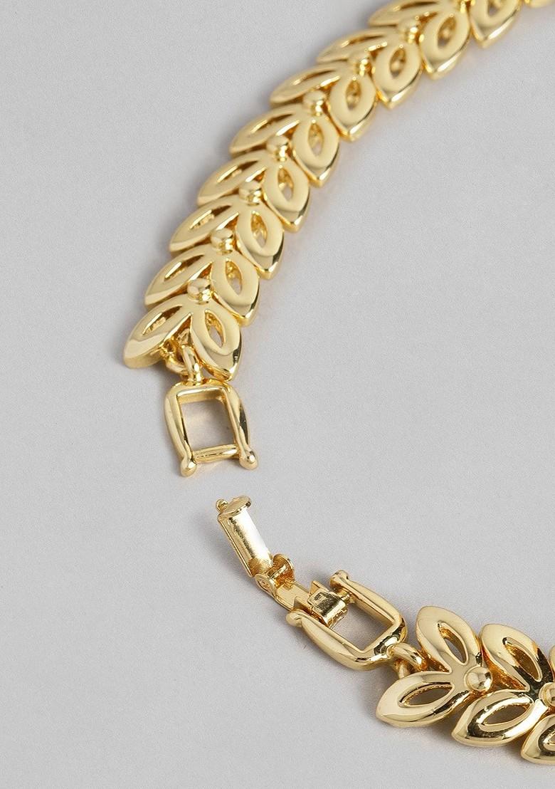 White Solid Gold Plated Chain And Pendant