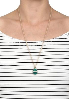 Gold Studded Gold Plated Chain And Pendant