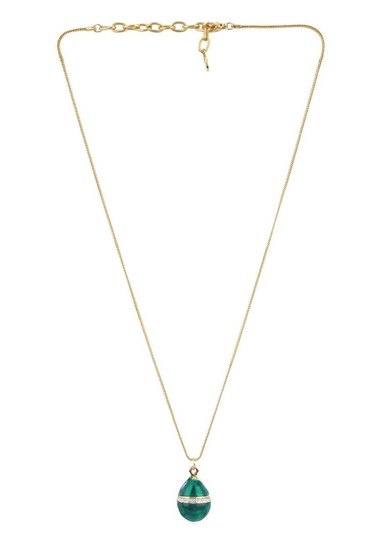 Gold Studded Gold Plated Chain And Pendant