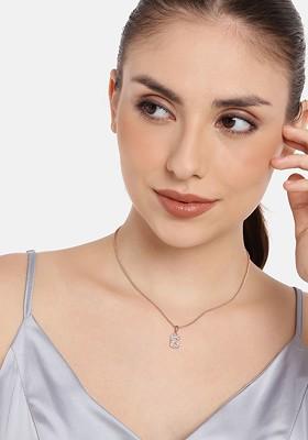 Rose Pink Solid Gold Plated Pendant