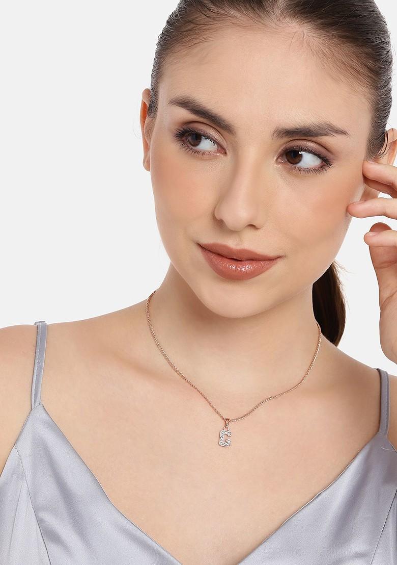 Rose Pink Solid Gold Plated Pendant