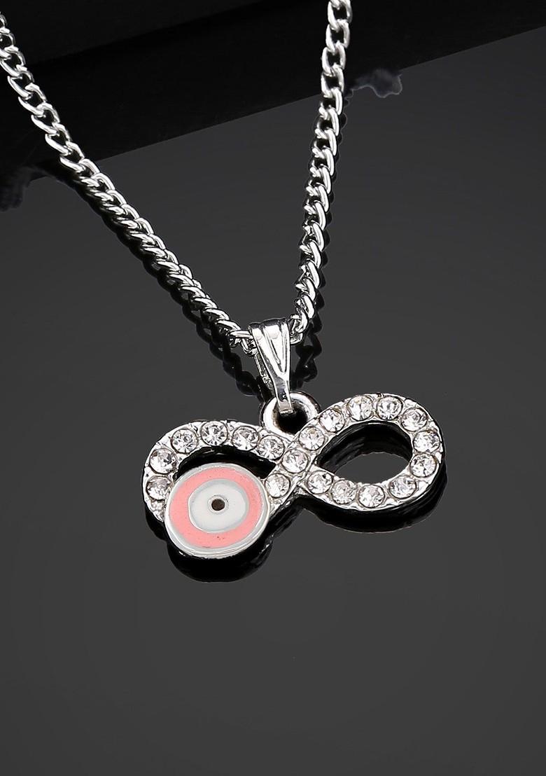 Silver Studded Rhodium Plated Pendant