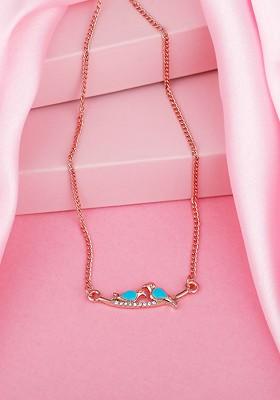 Rose Gold Studded Gold Plated Pendant