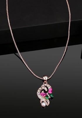 Rose Gold Studded Gold Plated Pendant