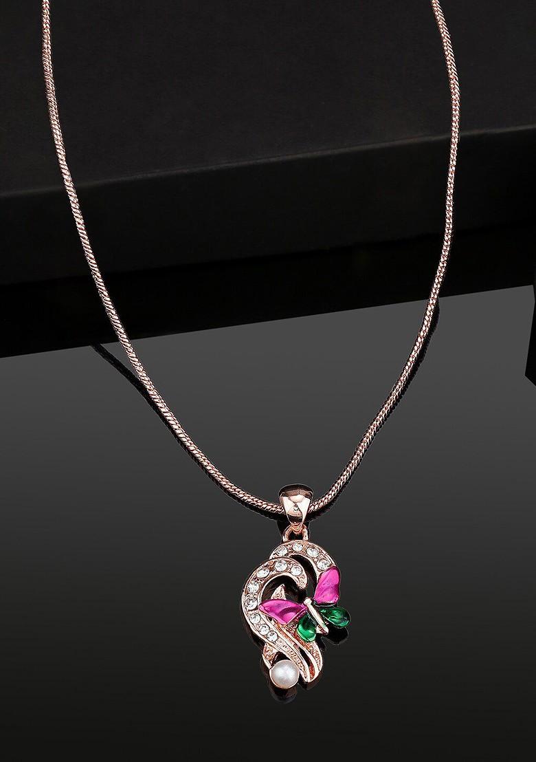 Rose Gold Studded Gold Plated Pendant