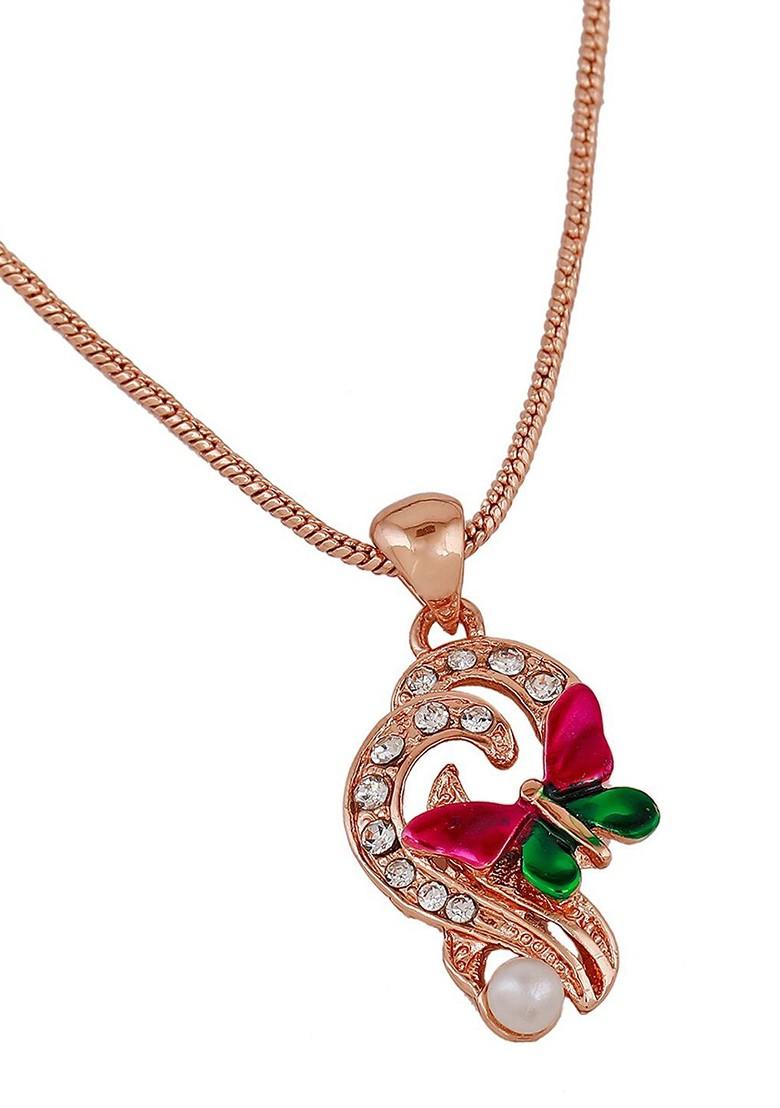 Rose Gold Studded Gold Plated Pendant