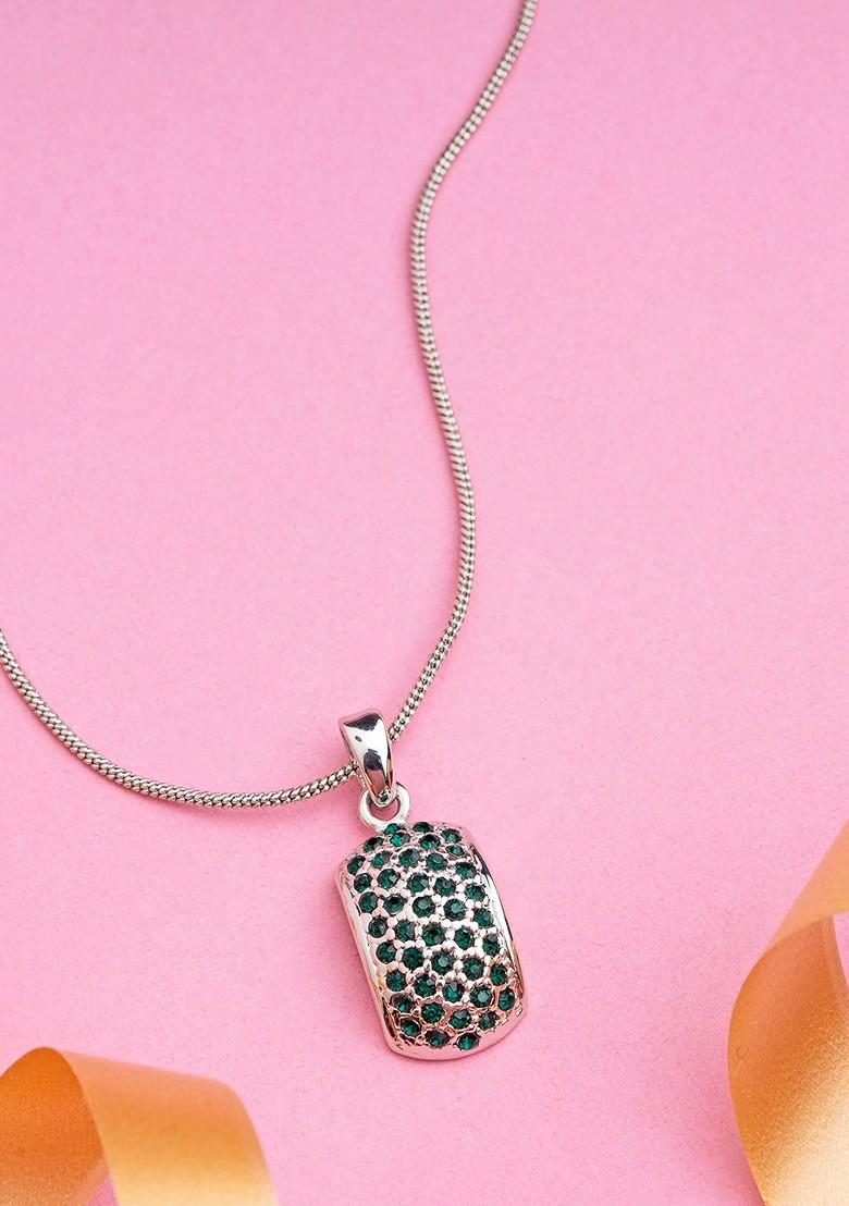 Silver Studded Rhodium Plated Pendant