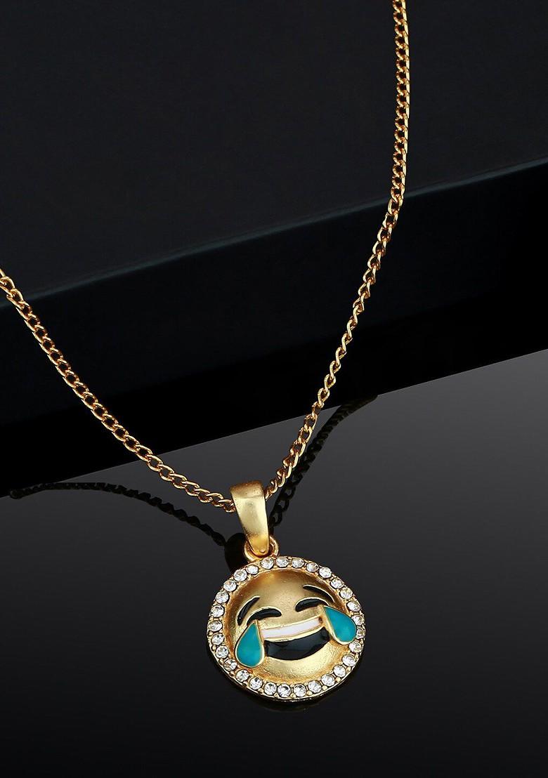 Gold Studded Gold Plated Pendant