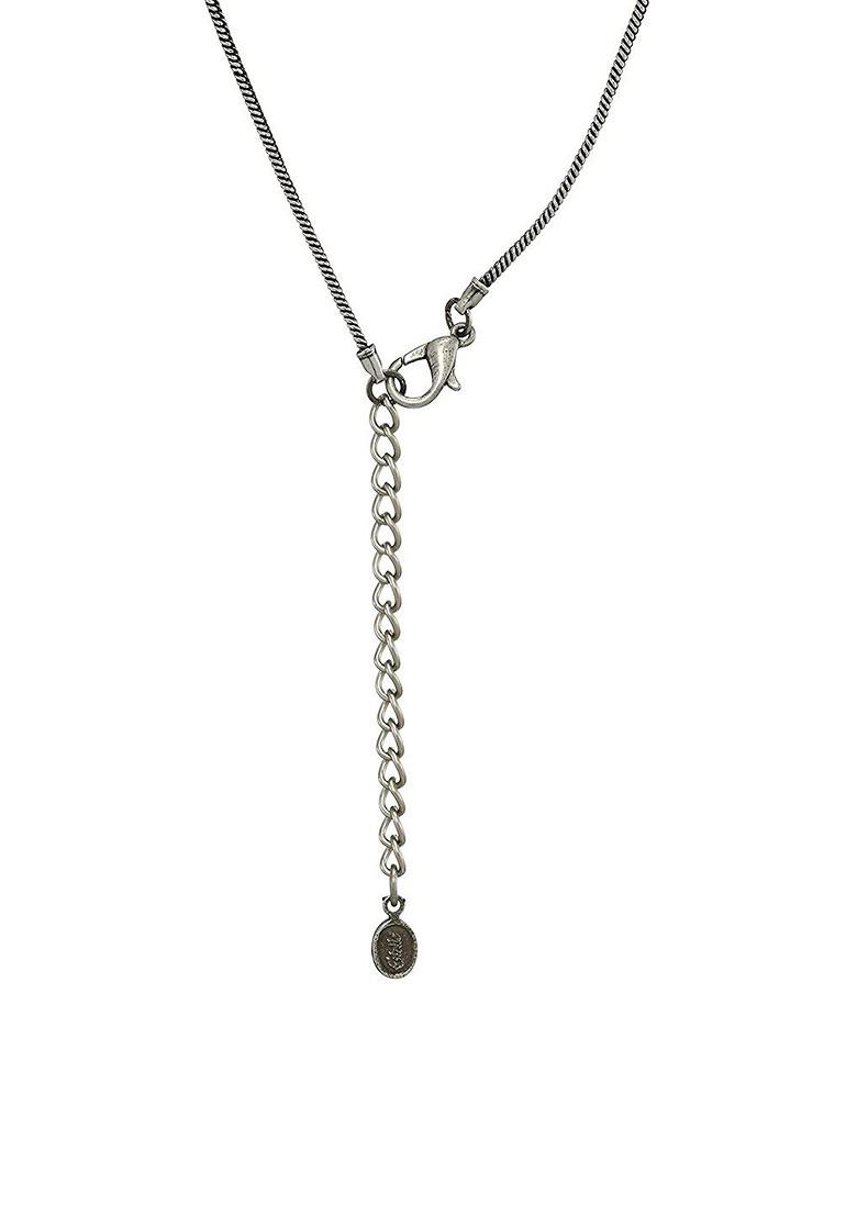 Pink Studded Rhodium Plated Pendant