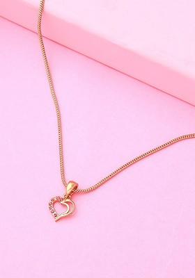 Pink Studded Gold Plated Pendant