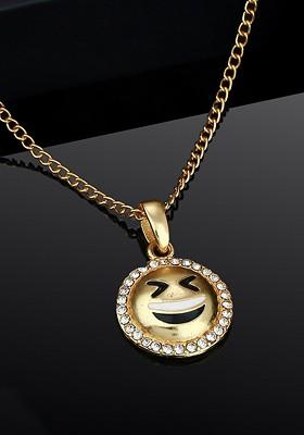 White Studded Gold Plated Pendant