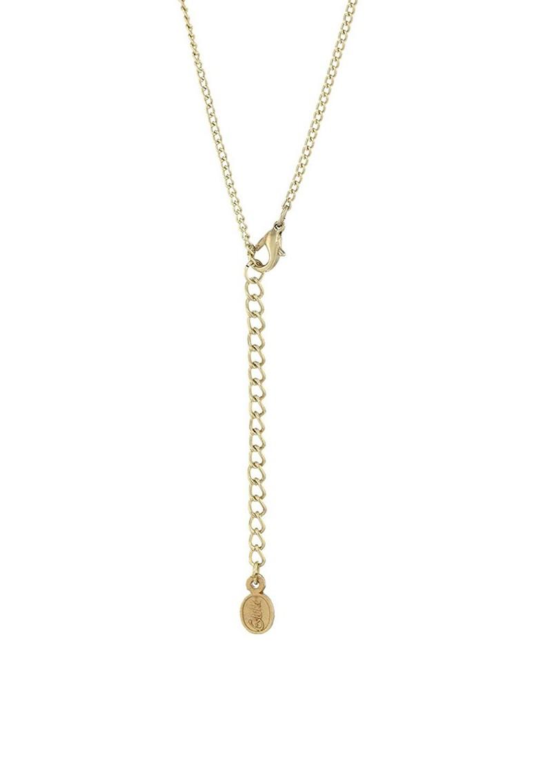 White Studded Gold Plated Pendant