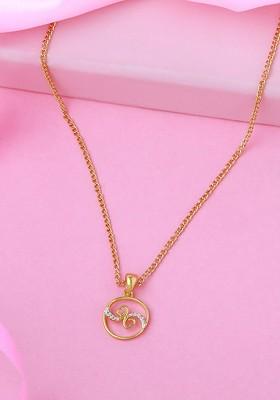 White Studded Gold Plated Pendant