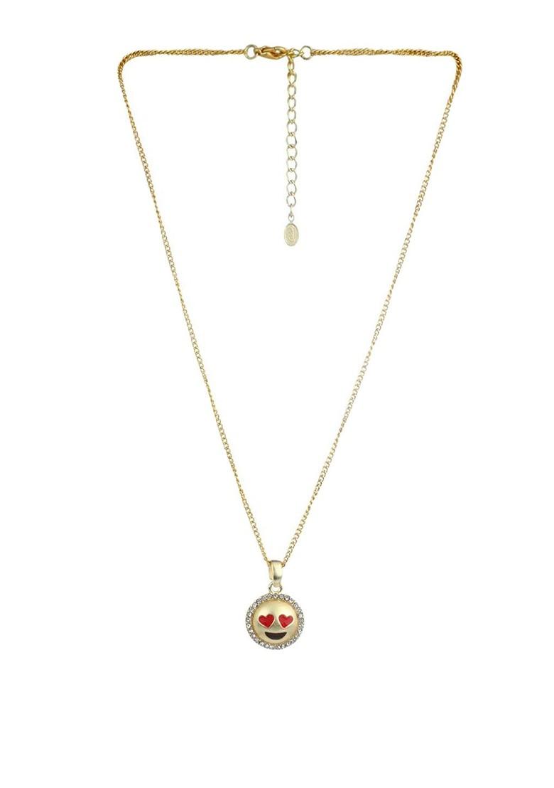 White Studded Gold Plated Pendant