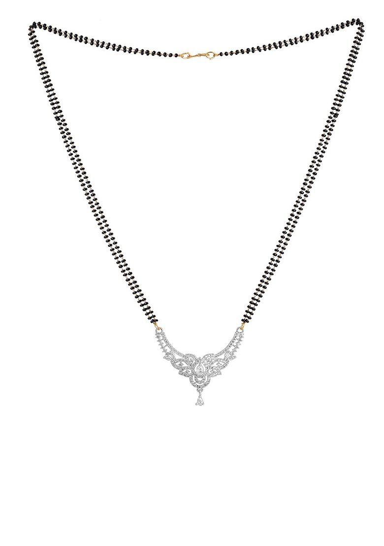 Gold Studded Rhodium Plated Mangalsutra