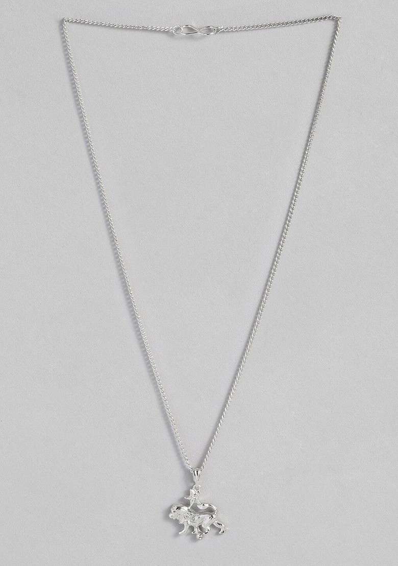 Silver Solid Jewellery Chain And Pendant - Indya