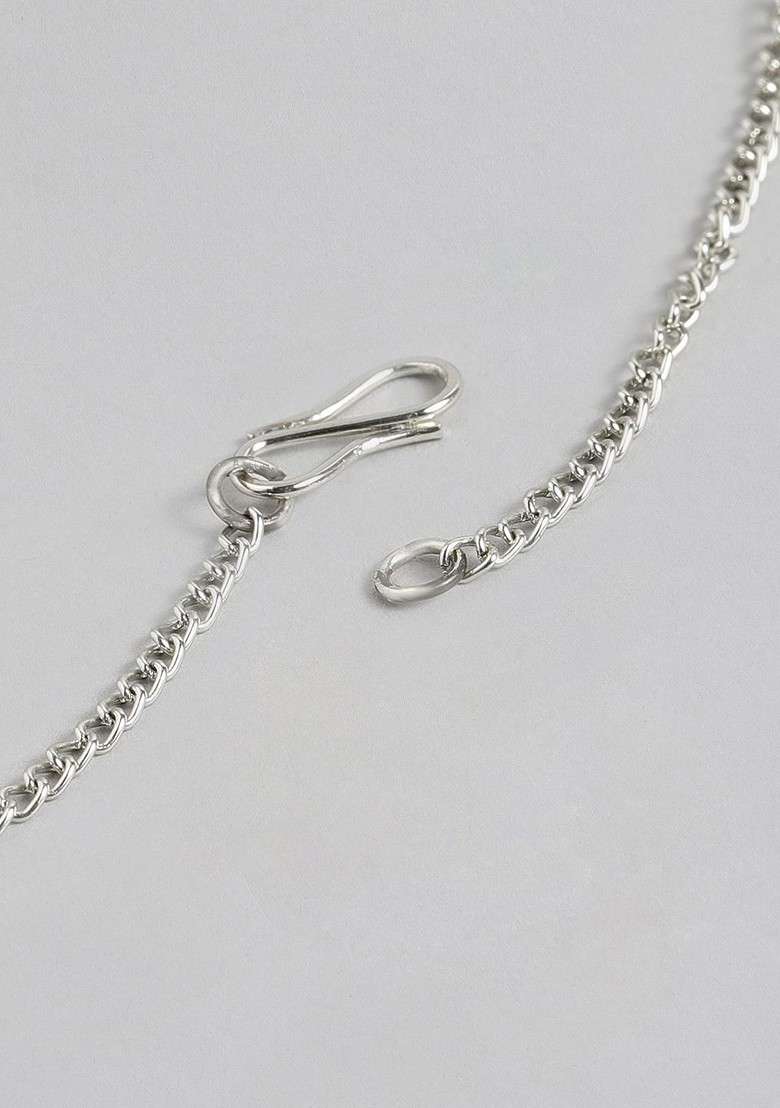 Silver Solid Jewellery Chain And Pendant - Indya