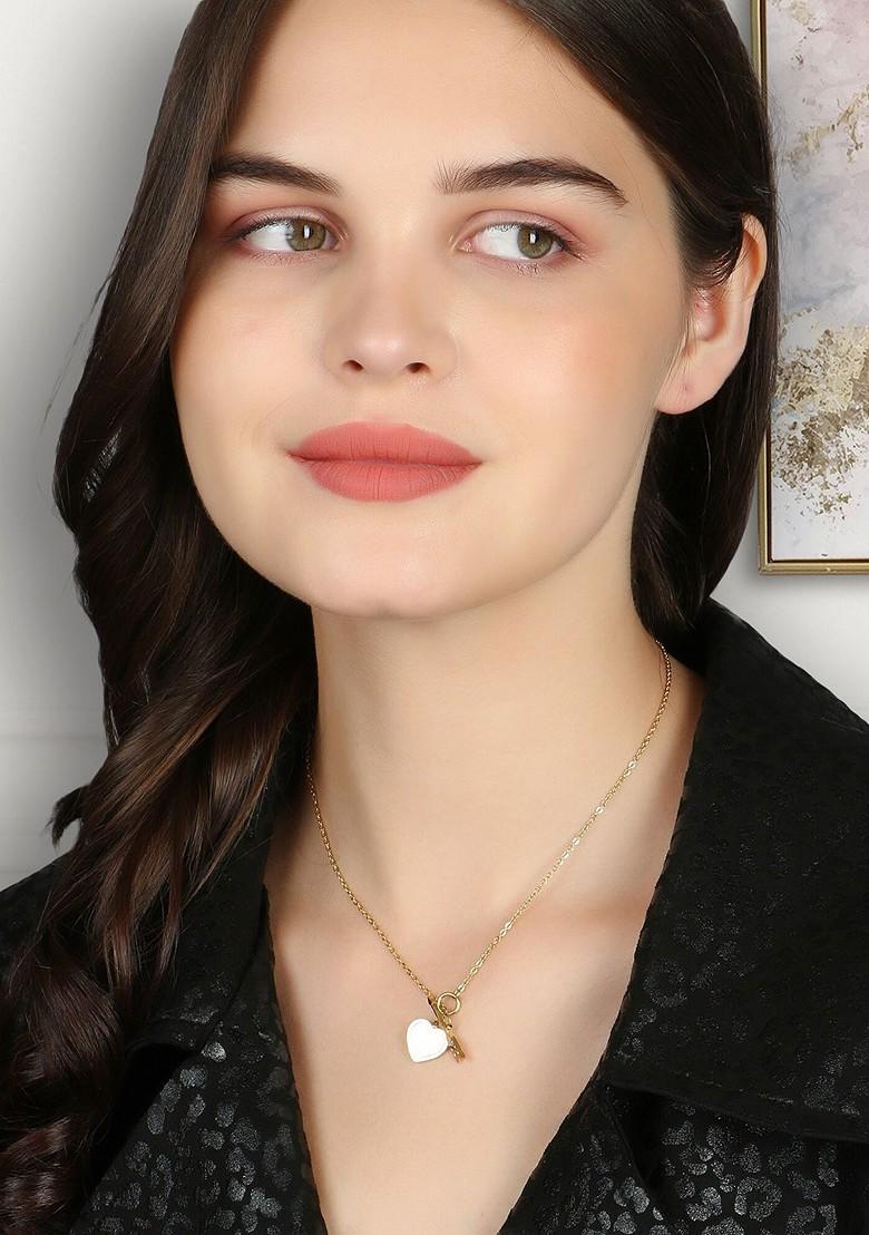 Gold Studded Heart Gold Plated Chains