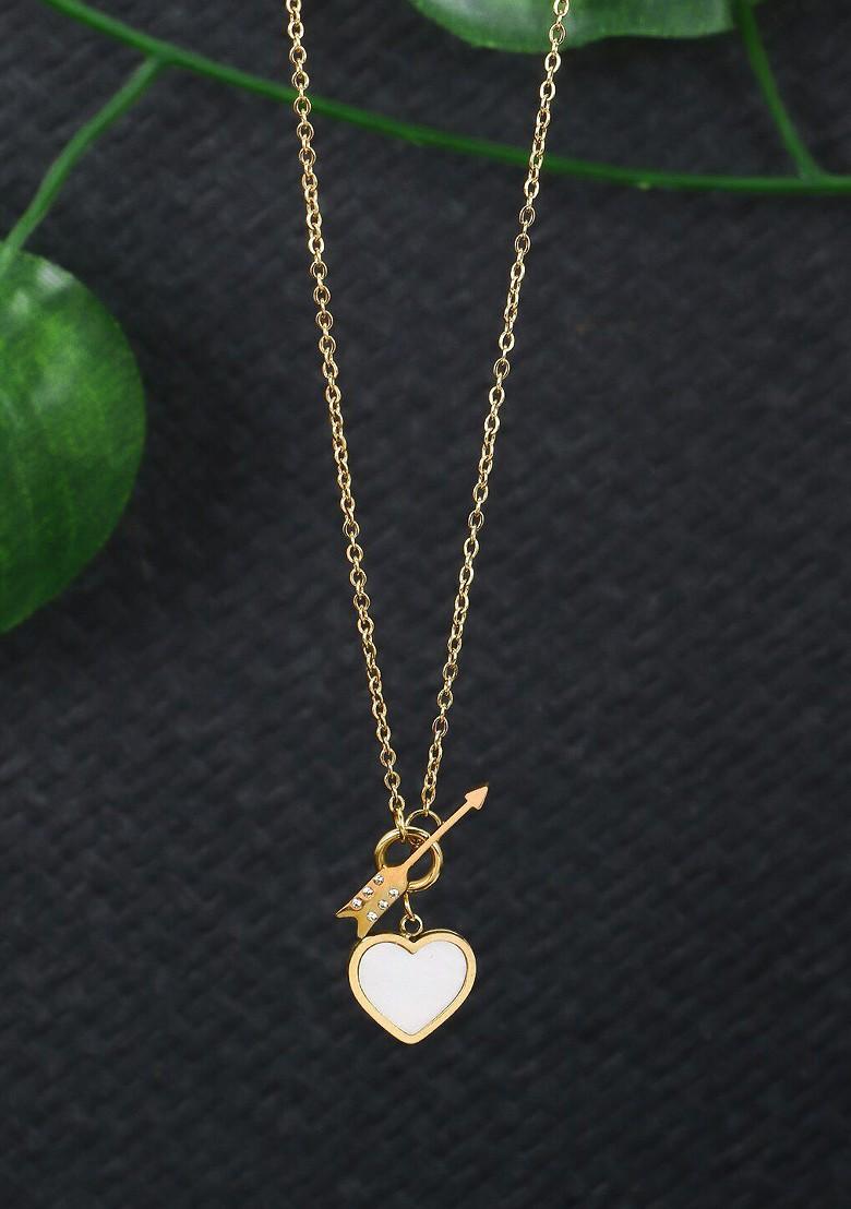 Gold Studded Heart Gold Plated Chains