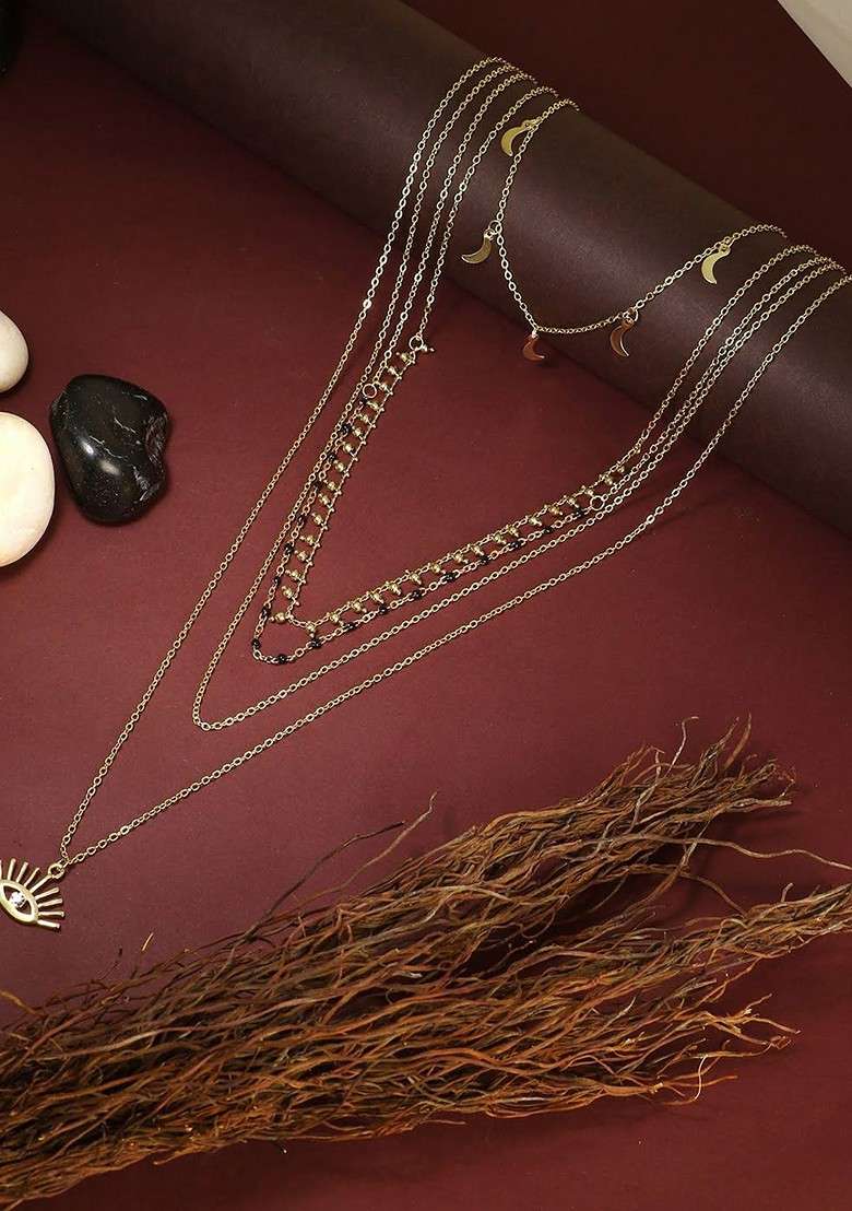 Gold Evil Eye Gold Plated Chains - Indya