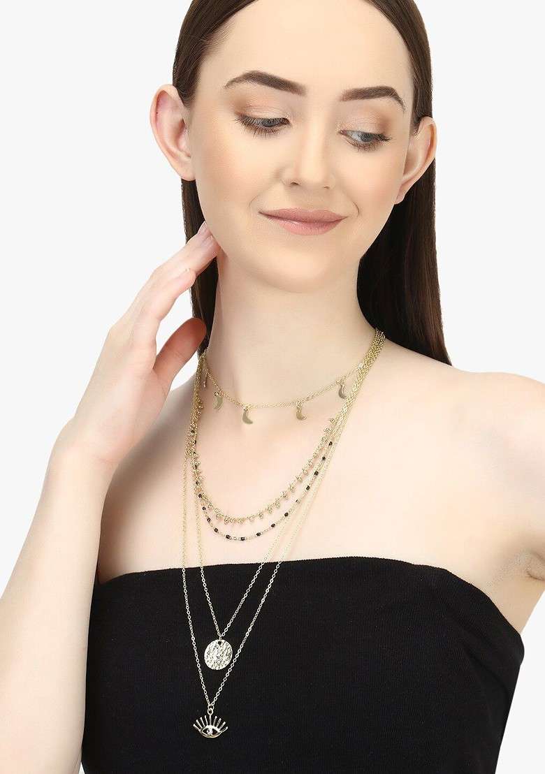 Gold Evil Eye Gold Plated Chains - Indya