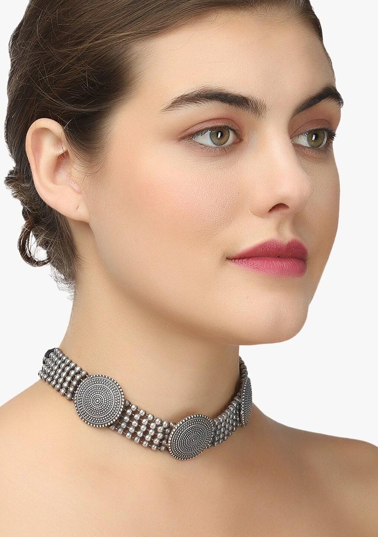 Silver Plain Silver Plated  Necklace