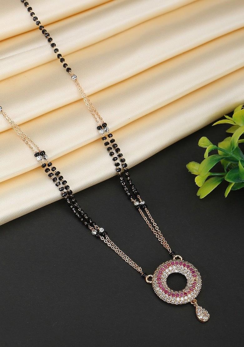Gold Stone Studded  Silver Plated  Mangalsutra