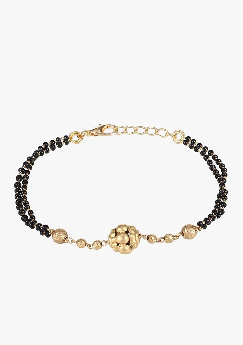 Gold Beaded Gold Plated Mangalsutra With Bracelet