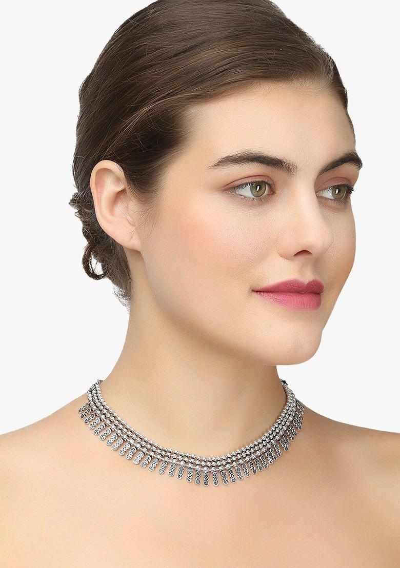 Silver Plain Silver Plated  Necklace