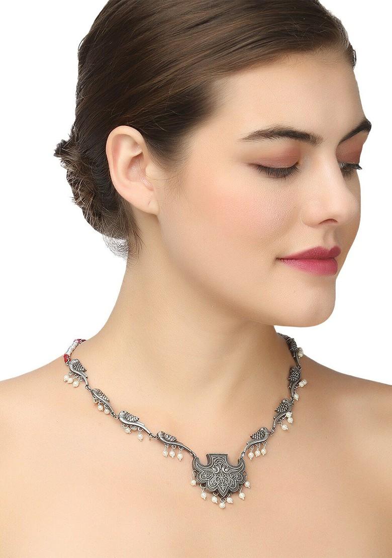 Silver Plain Silver Plated  Necklace