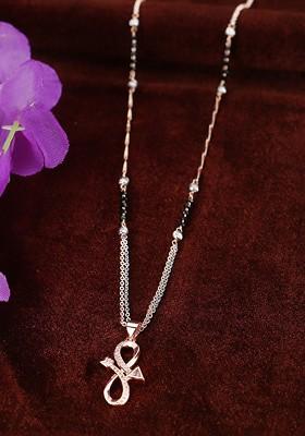 Rose Gold Stone Studded  Gold Plated Mangalsutra