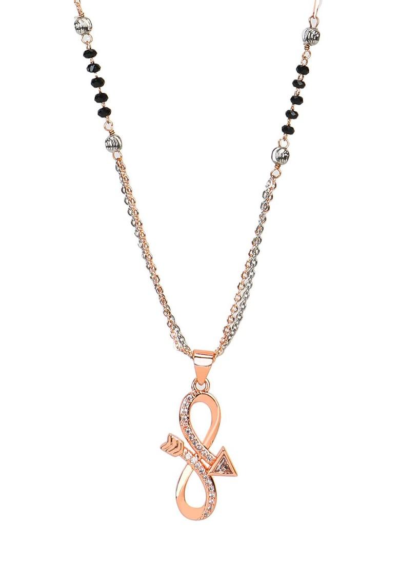 Rose Gold Stone Studded  Gold Plated Mangalsutra