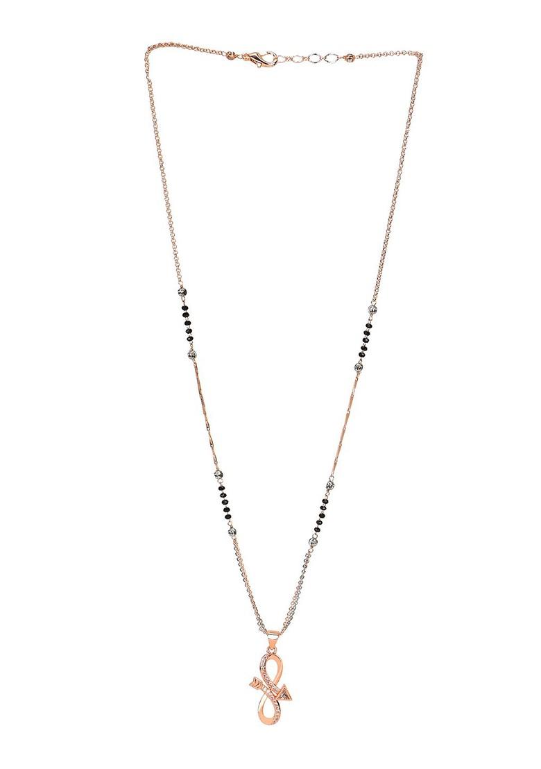 Rose Gold Stone Studded  Gold Plated Mangalsutra
