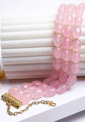 Gold Pearl Beaded Gold Plated Necklace