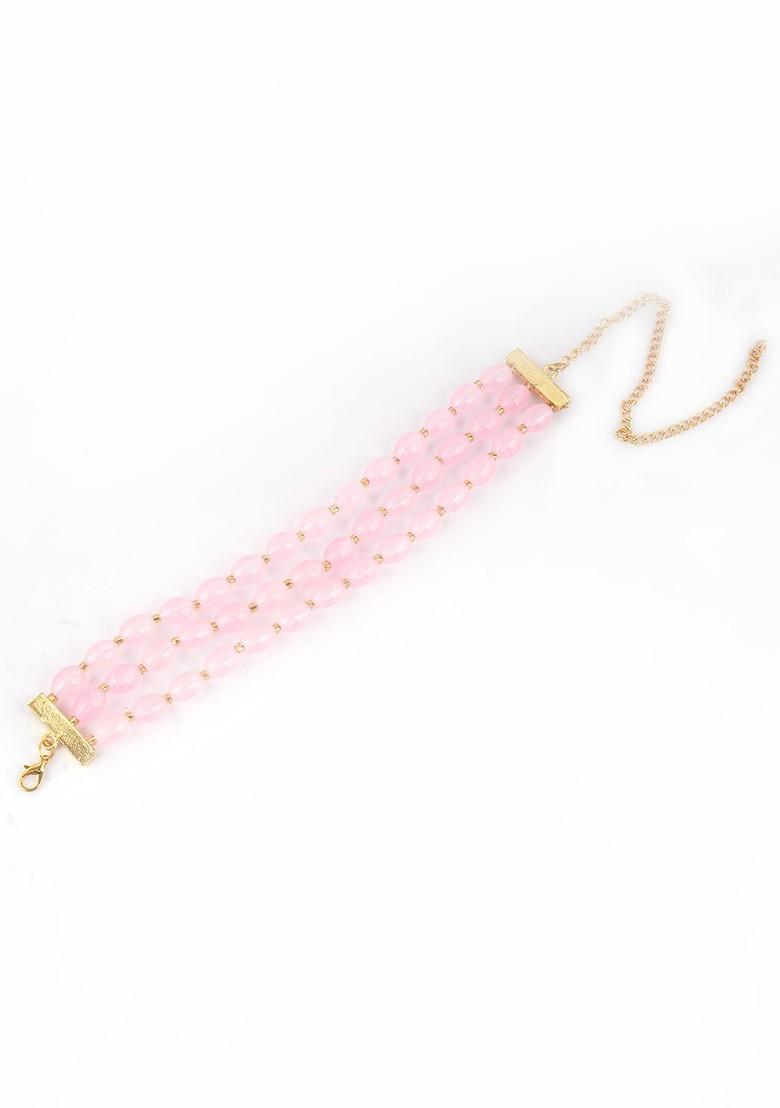 Gold Pearl Beaded Gold Plated Necklace