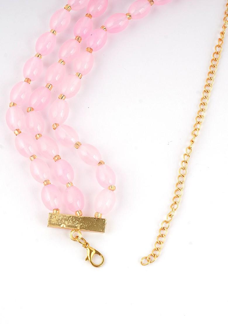 Gold Pearl Beaded Gold Plated Necklace