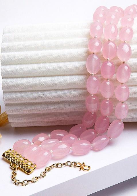 Gold Pearl Beaded Gold Plated Necklace