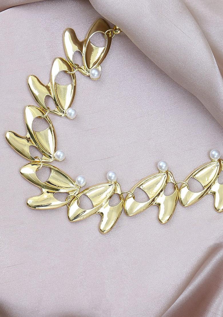 Gold Plain Brass Necklace