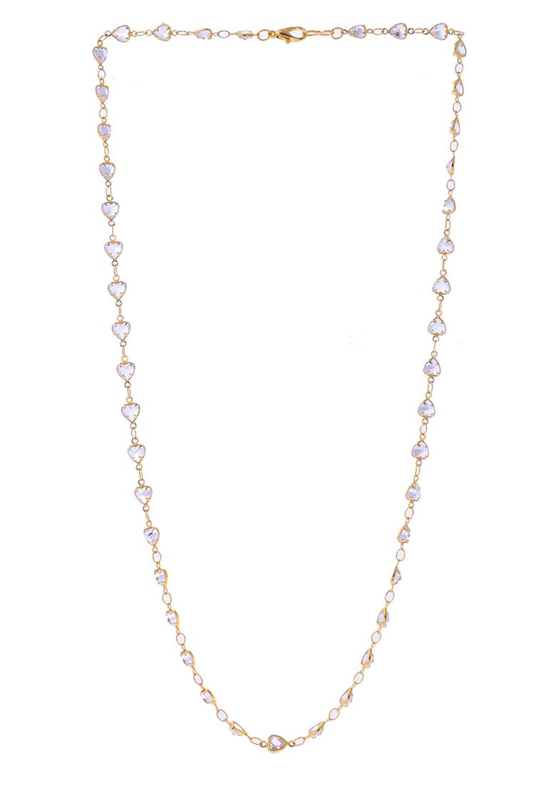 Gold Plated Heart Shaped Stone Studded Chain