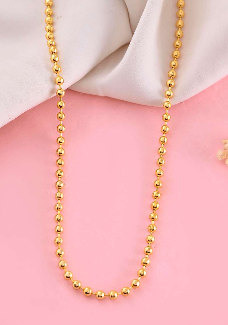 Gold Plated Dotted Chain - Indya