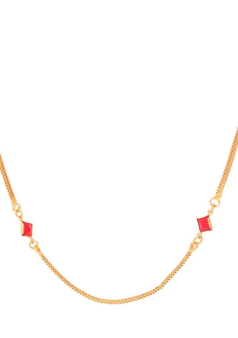 Gold Plated Square Shapped Stainless Steel Chain - Indya