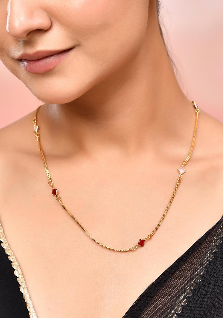 Gold Plated Square Shapped Stainless Steel Chain