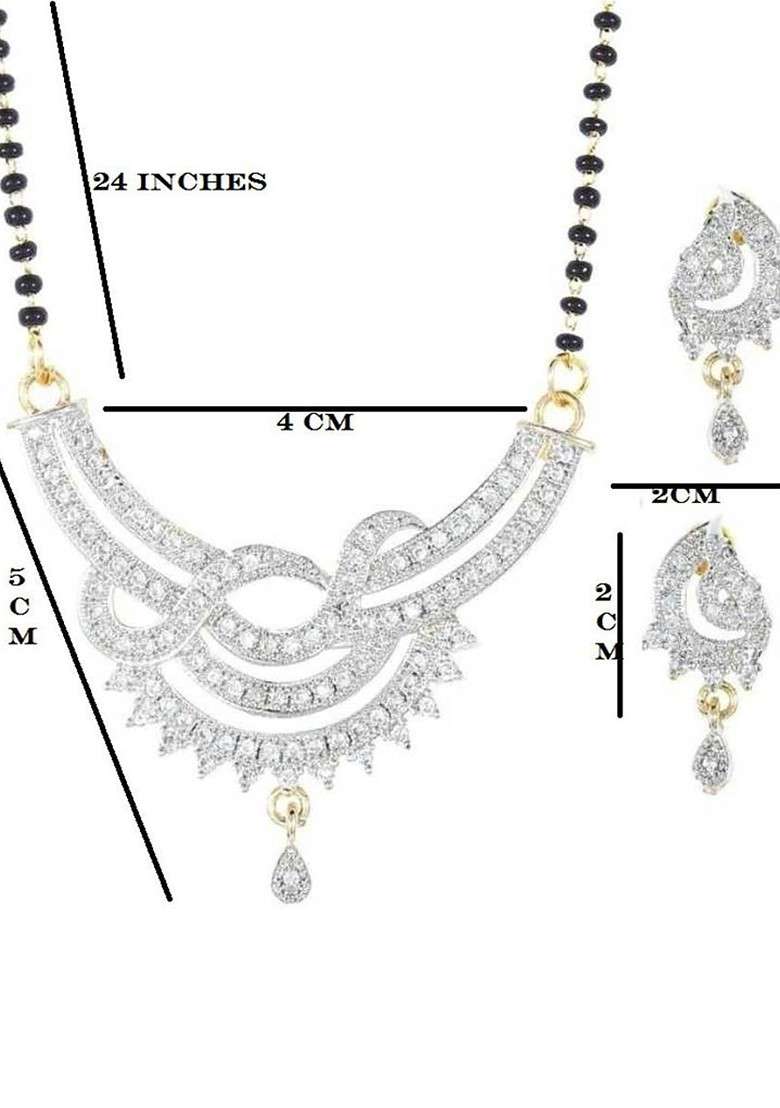 Gold Stone Studded Gold Plated Mangalsutra - Indya