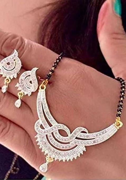 Gold Stone Studded Gold Plated Mangalsutra