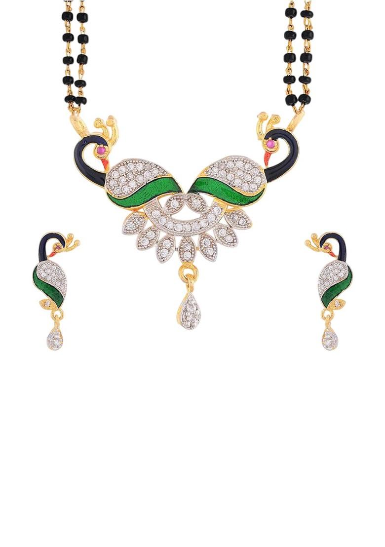 Gold Stone Studded Gold Plated Mangalsutra