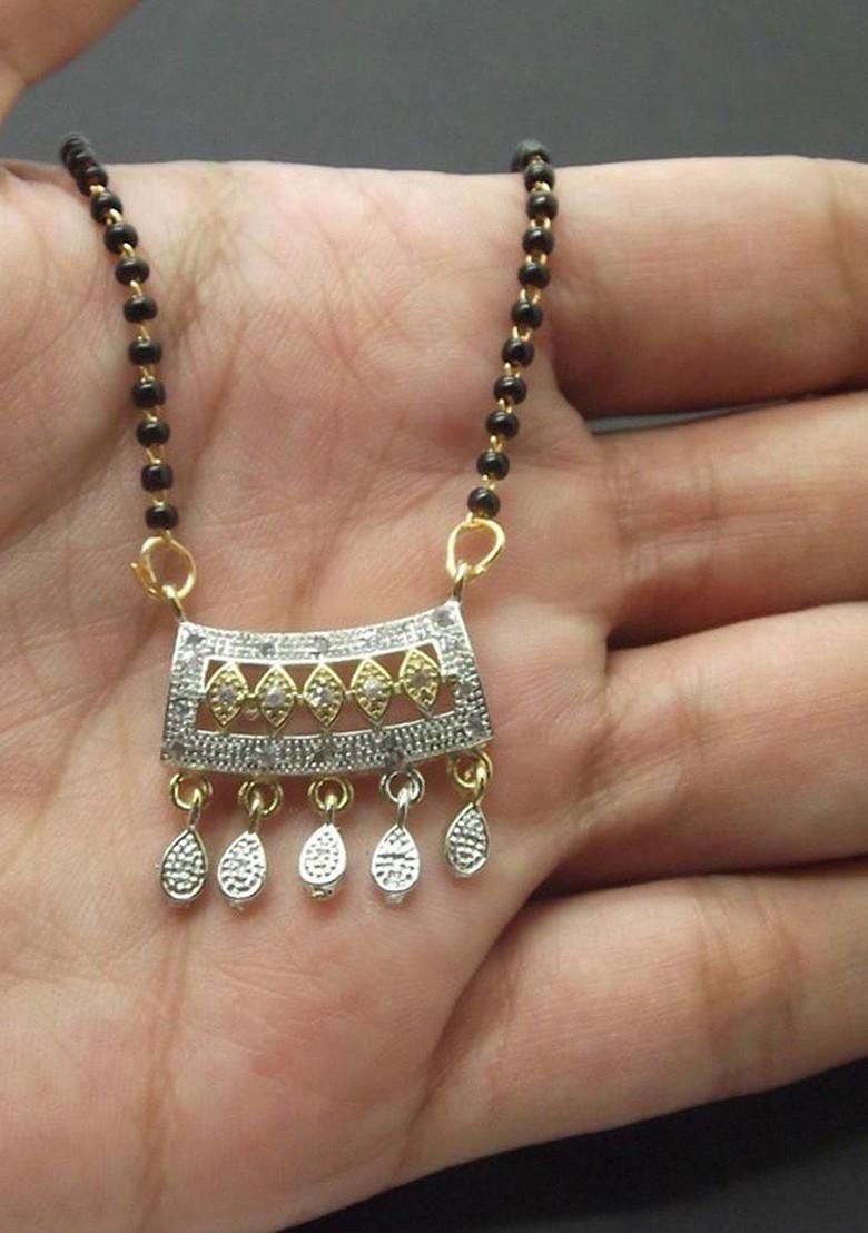 Gold Beaded Silver Plated Mangalsutra