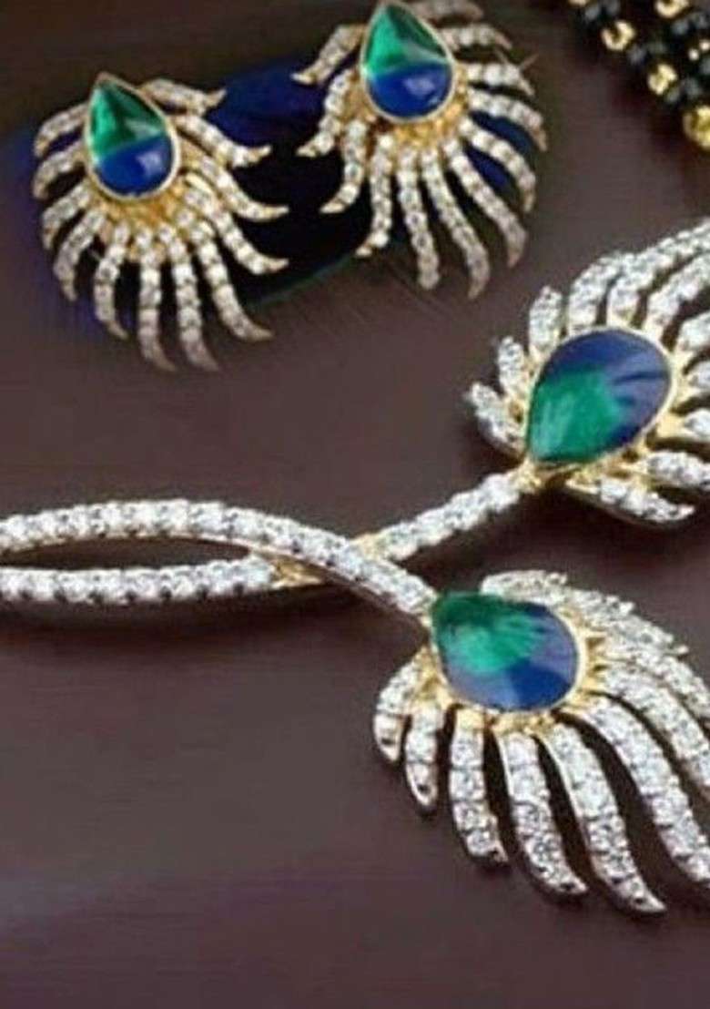 Gold Beaded Gold Plated Mangalsutra With Earrings - Indya